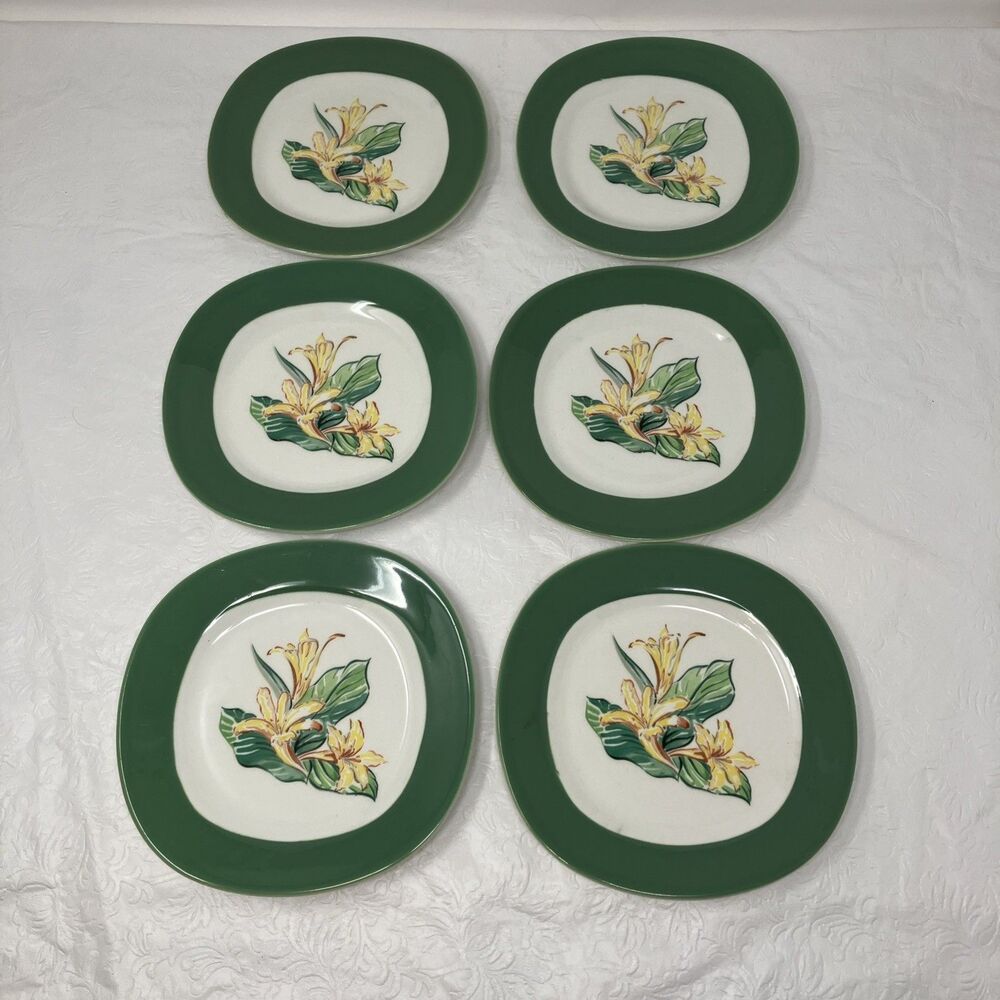 6 Day Lily Conversation By Taylor Smith & Taylor Bread  & Butter Plates 6-3/8”
